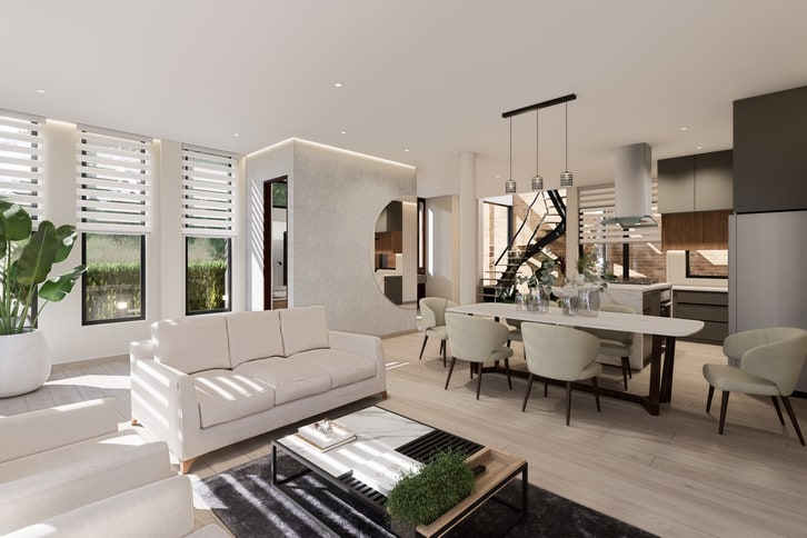 Casa Cajicá, render del primer piso 2