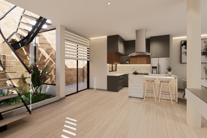 Casa Cajicá, render del primer piso 5